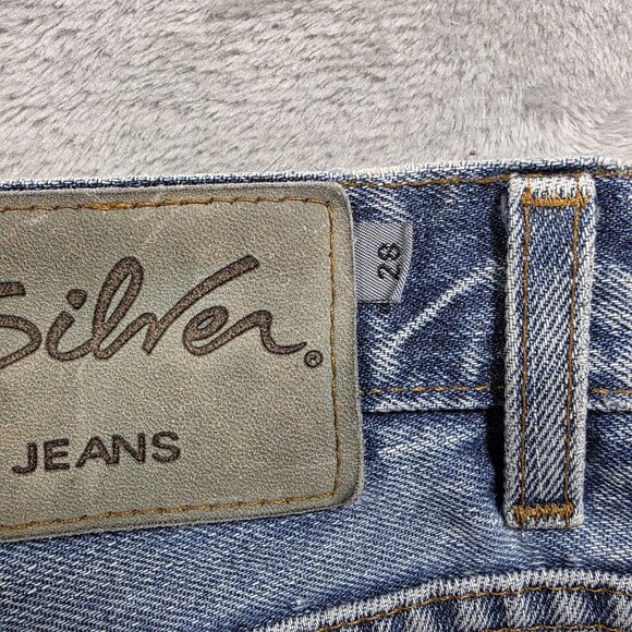 Silver Jeans Mens Jeans 28x32 Light Wash Blue Button Fly Straight Leg Denim - Picture 9 of 13